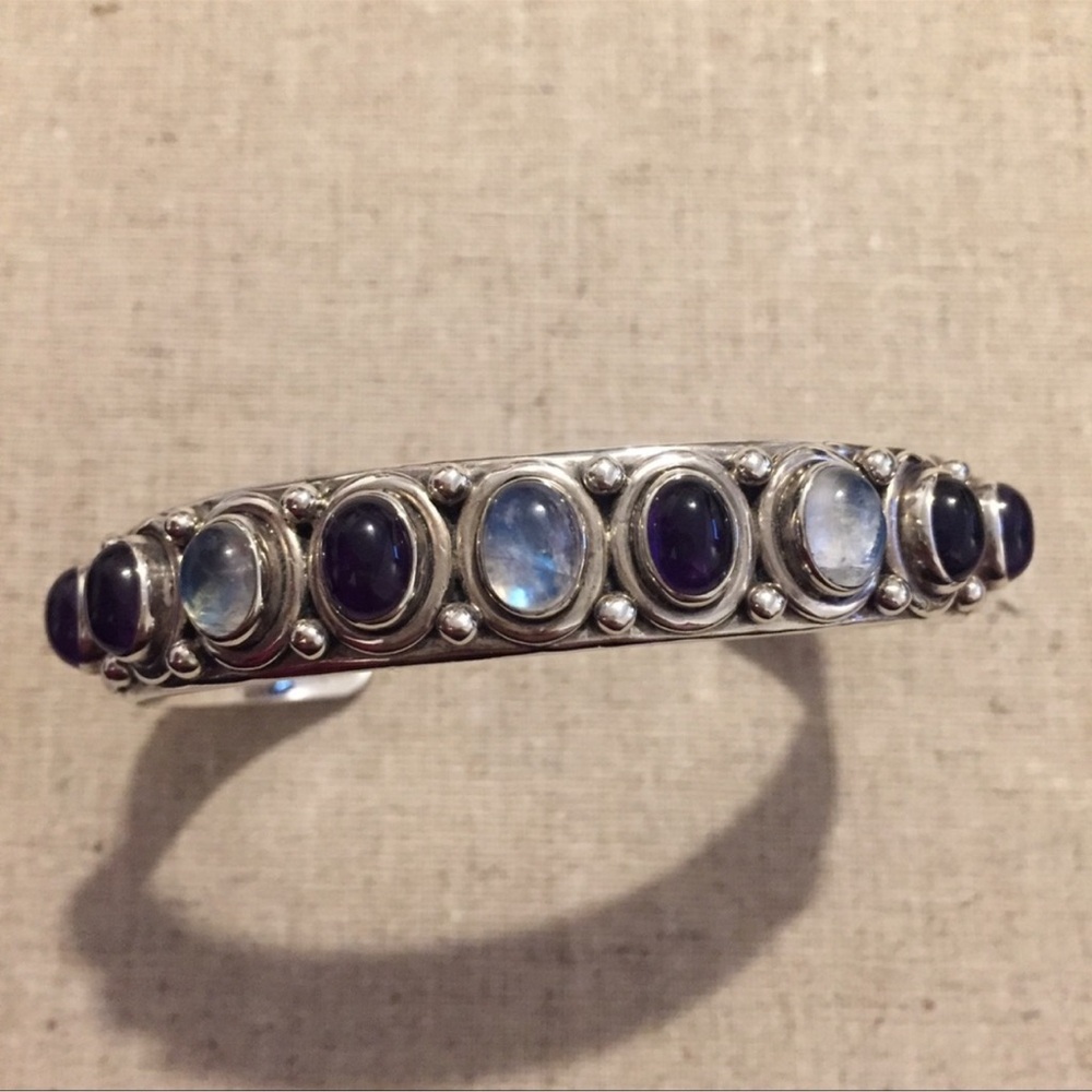 Nicky Butler | Bracelet | Sterling Cuff | Amethyst & Moonstone - Picture 15 of 16